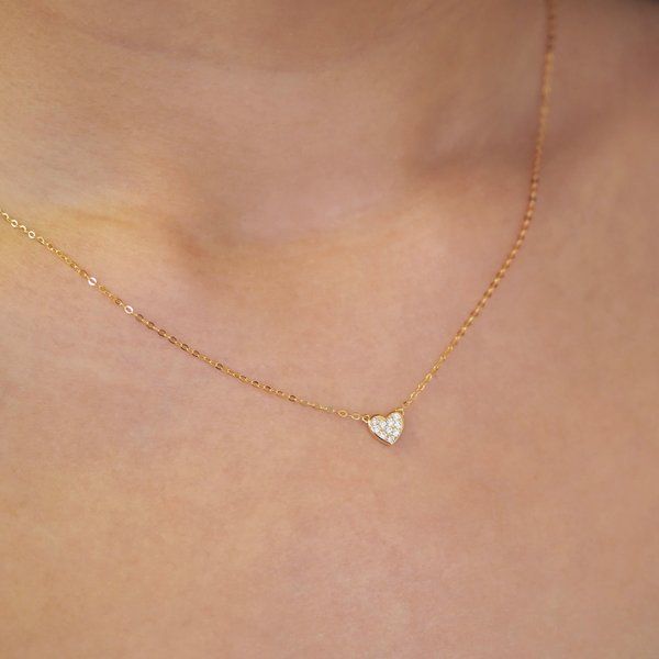 DESIREE Heart Diamond Necklace - 18K Yellow Gold