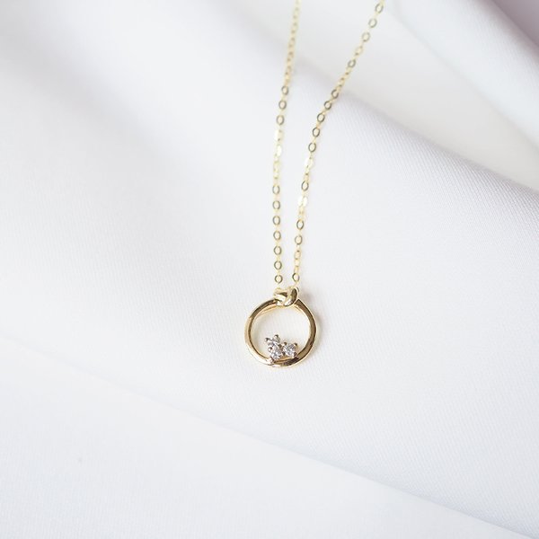 Love Knot Diamond Necklace - 18K Yellow Gold