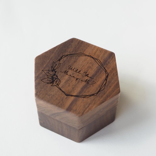 Custom Wooden Ring Box - Single Slot