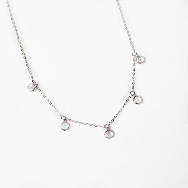 Aria Necklace - Moonstone in Silver
