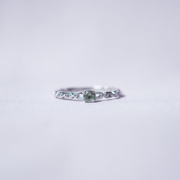 ESTEE Ring - Green Sapphire (Silver)