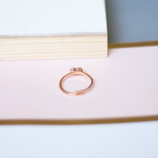 Mini Heart Ring - Pink Amethyst