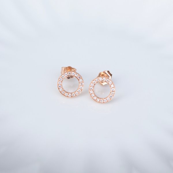 LUNA Diamond Earrings - 18K Rose Gold