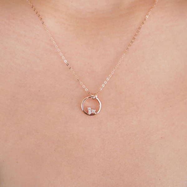 Love Knot Diamond Necklace - 18K Rose Gold