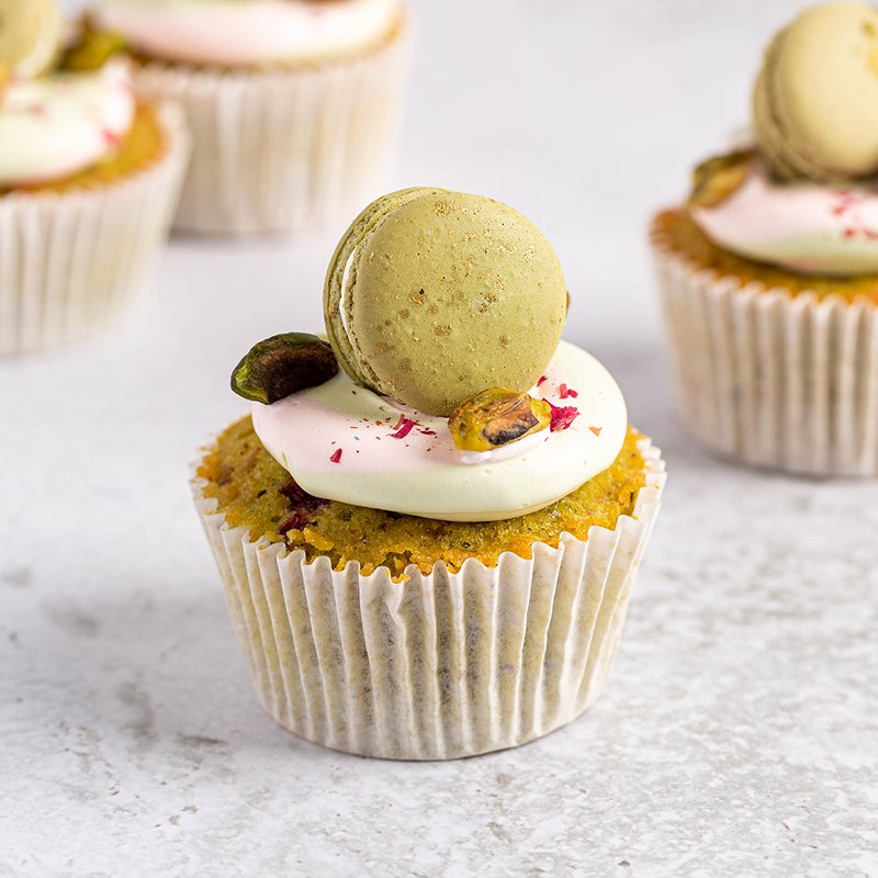 Roasted Pistachio and Rose Cupcakes | Online Cake Delivery Singapore | Baker