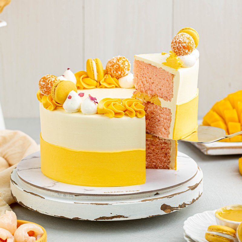 Lychee Mango Cake | Online Cake Delivery Singapore | Baker