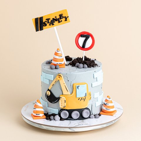 Construction Site Digger Cake