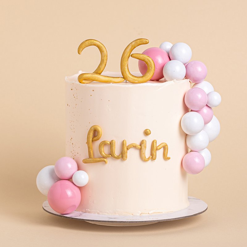 Light as Bubbles Pink and Gold | Customised Cakes Singapore | Baker