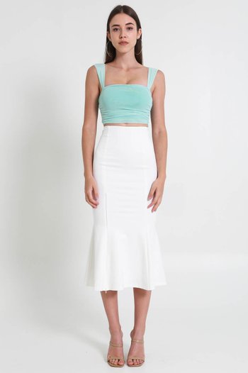*Luxe* Ariel Mermaid Midi Skirt (White) 
