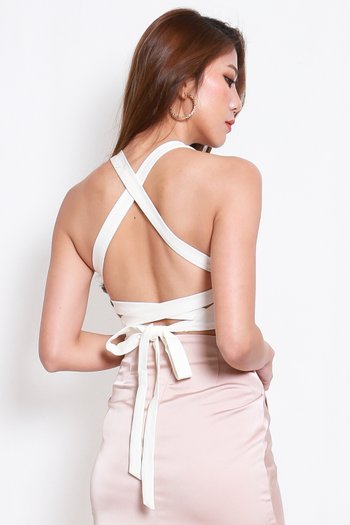 *Luxe* Criss Cross Back Top (White)