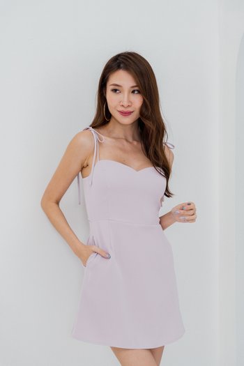 Kasey Sweetheart Romper Dress (Lilac) 