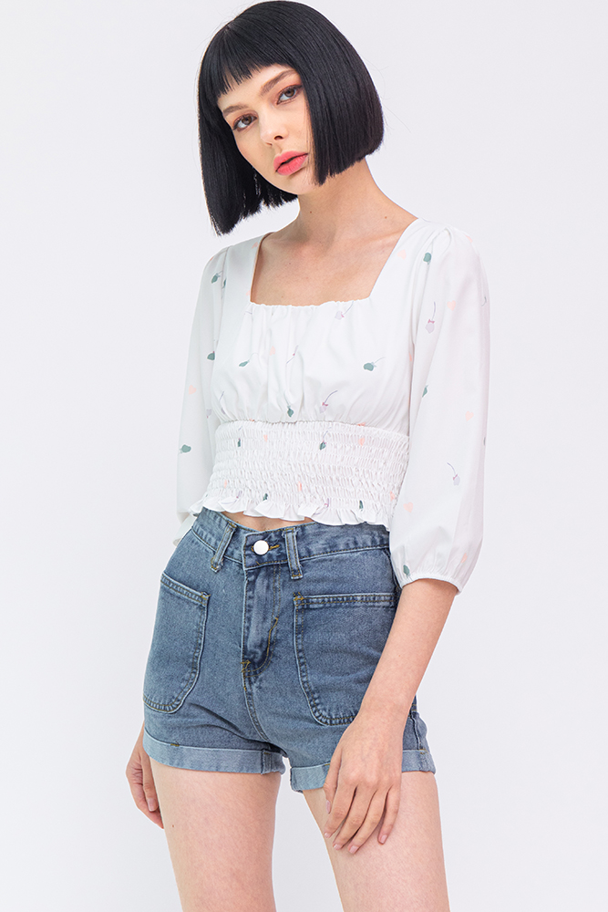 Hathaway Smock Top (White)