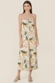 Flores Printed Wide Leg Jumpsuit in Ivory Women's Clothing Online