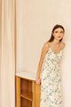 Art Floral Ruffle Midi Dress in White Online Women's Fashion
