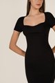 Michallon Cap Sleeved Knit Dress in Black Fashion Blog Shop Singapore