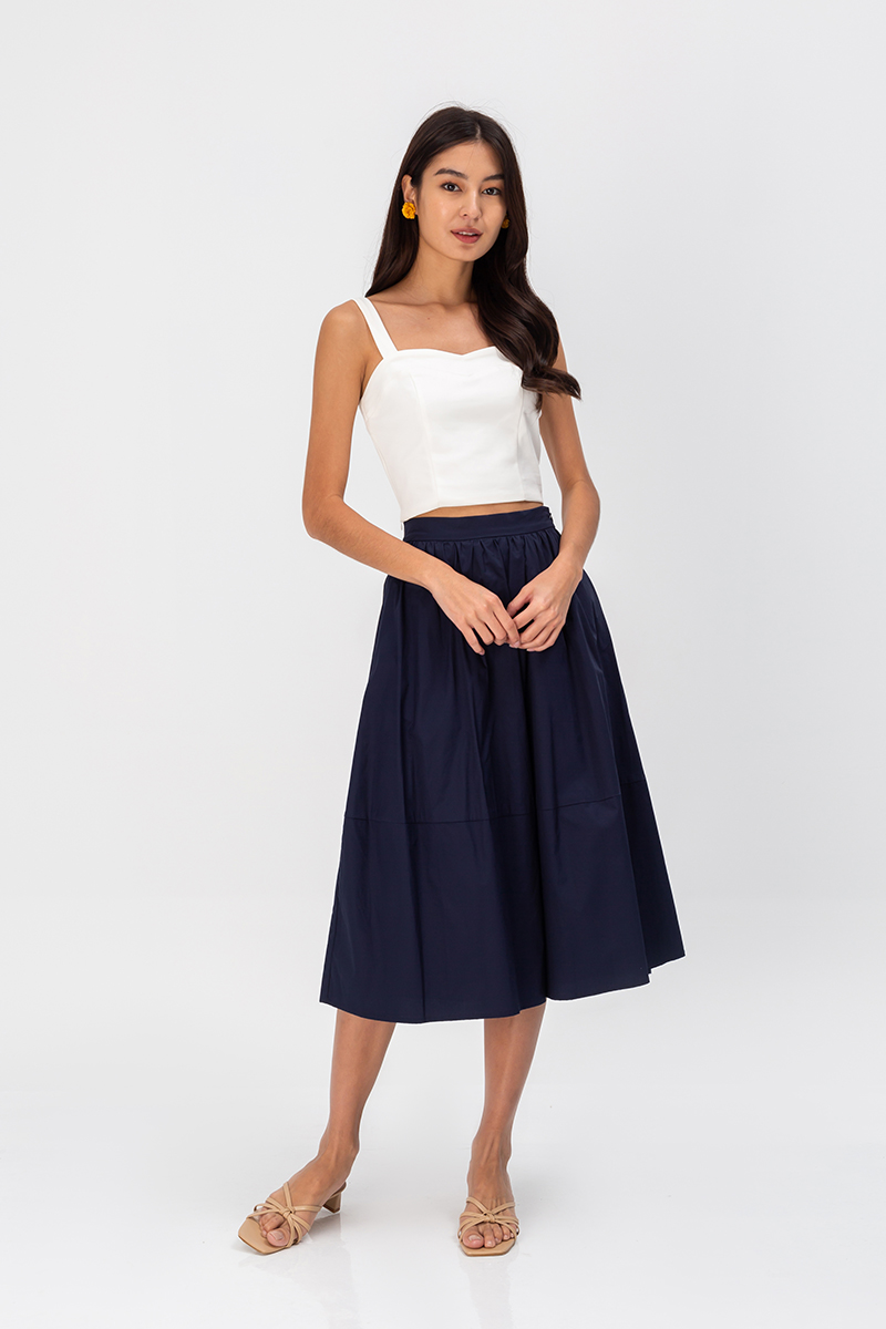 Cotton Poplin Flounce Skirt - Ready-to-Wear 1AAX2F