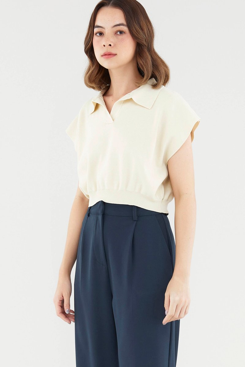 Emely Collared Knit Top