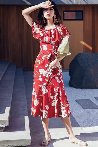 BACKORDER - Eleanor OFF Shoulder Floral Print Dress