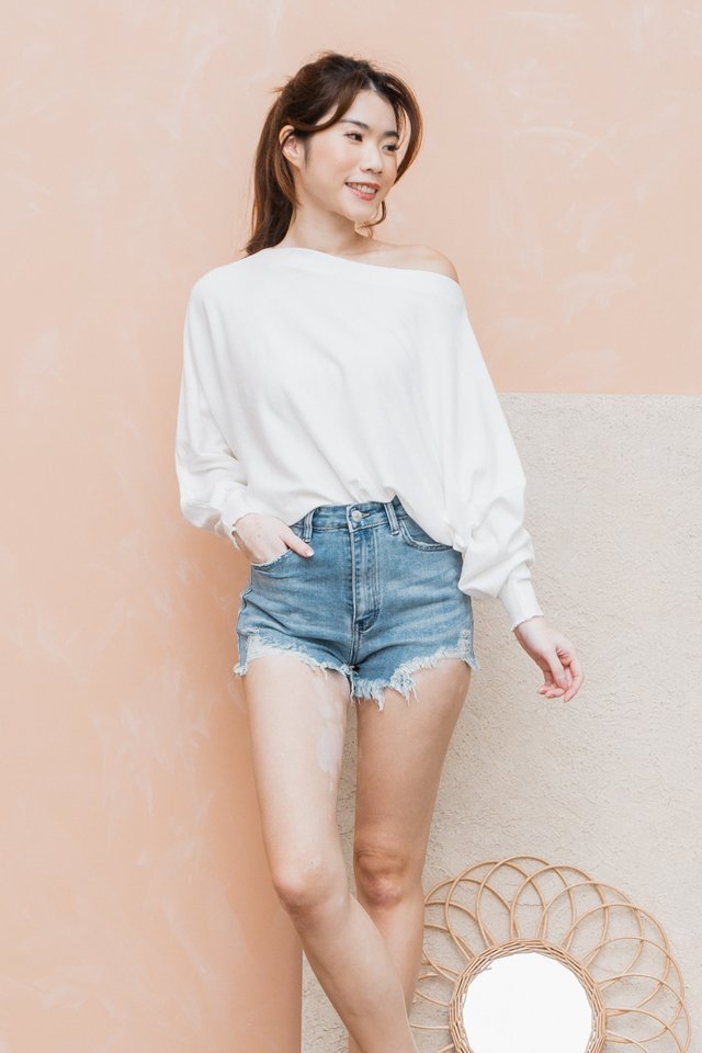 Two Way Soft Knit Top in White