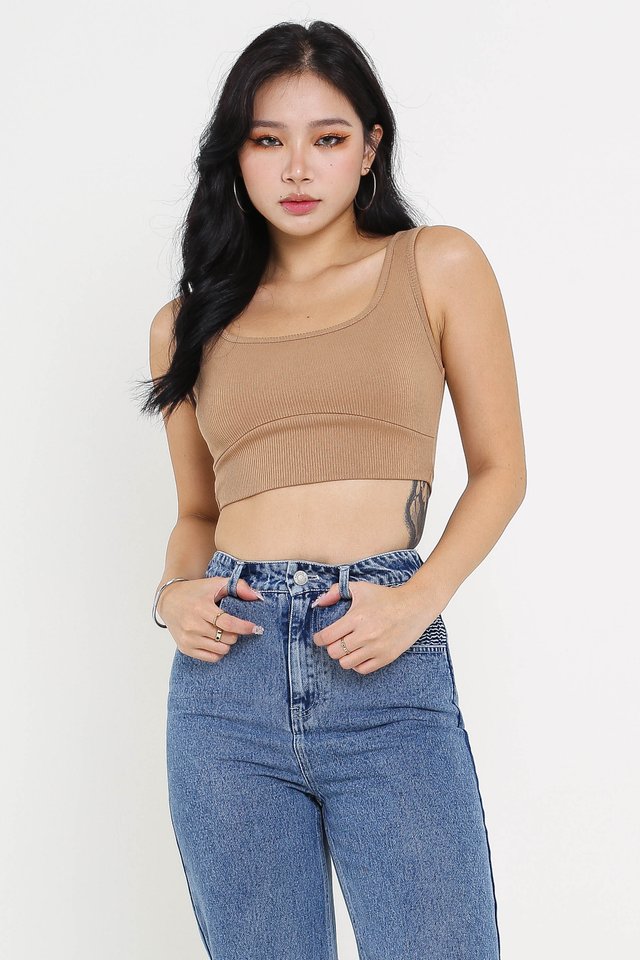 W RIBBED TOP (NUDE)