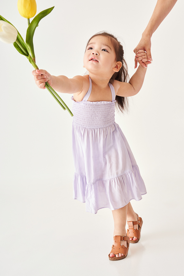 Kids&#039; Cara Smocked Dress in Lilac