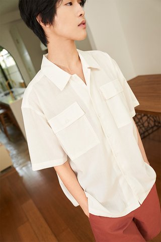 Men's Luca Oversized Pocket Shirt in White