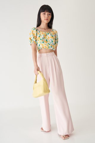 Peony Crop Top in Yellow