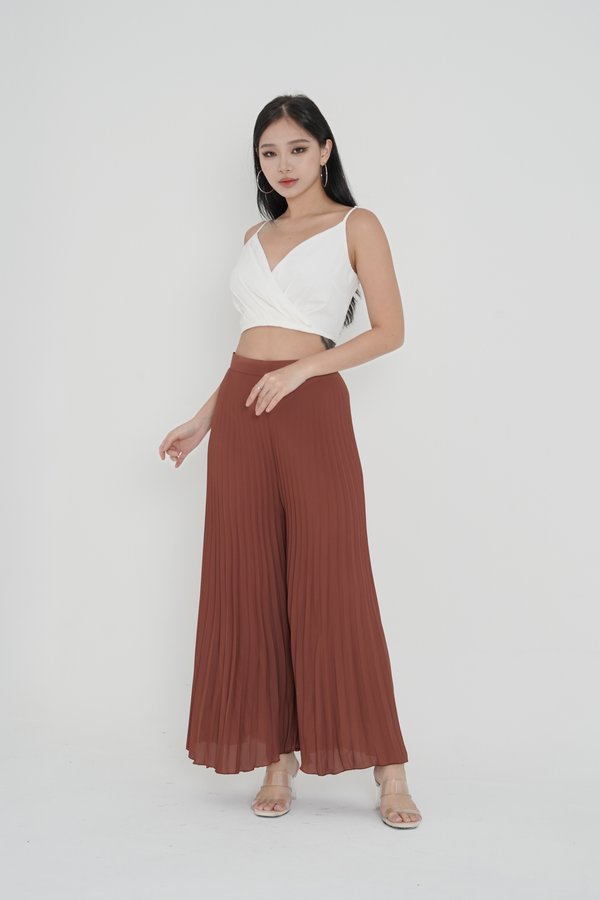 *TPZ* KARLY PLEATED PANTS IN TERRA ROSEWOOD