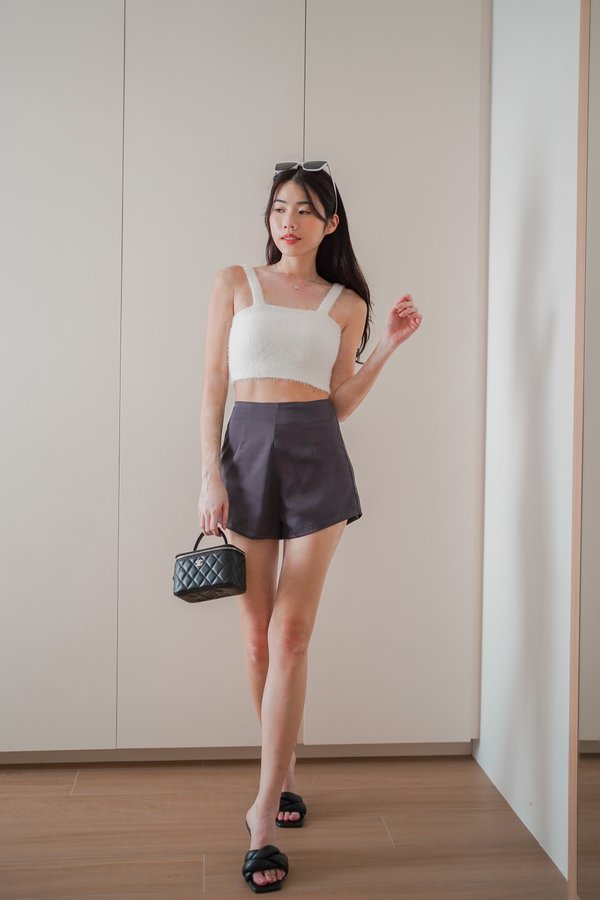 *TPZ* LEIA HIGH WAISTED SHORTS IN GUNMETAL VIOLET
