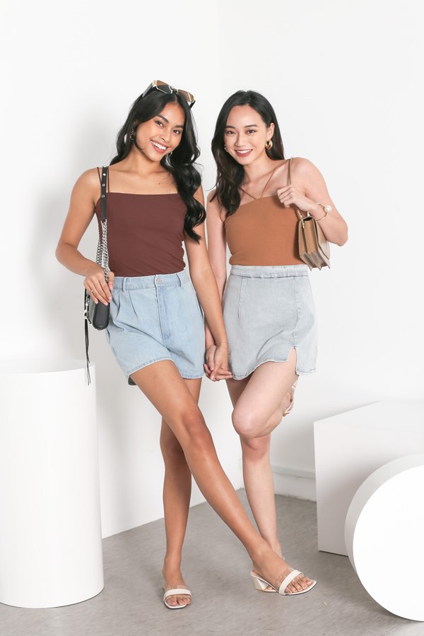 *TPZ* GIA 2 WAY BASIC TOP IN CHOCOLATE