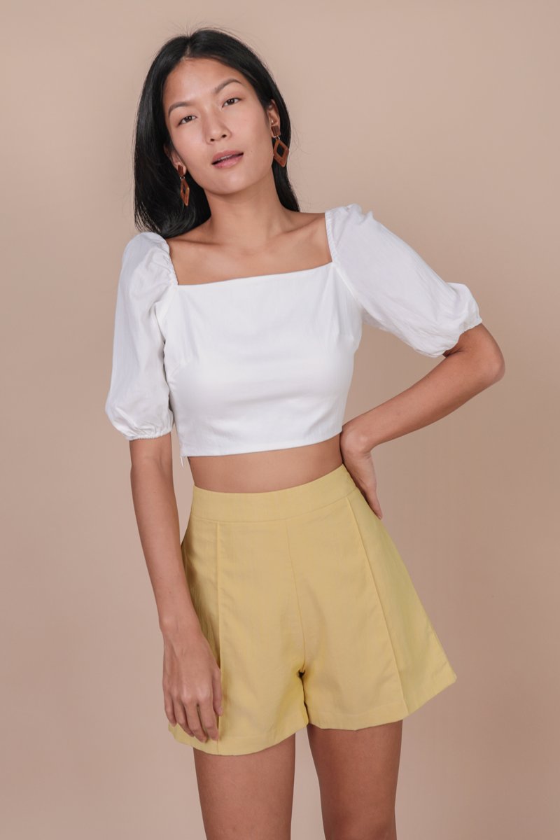 Majorelle Puffy Sleeve Top (White)