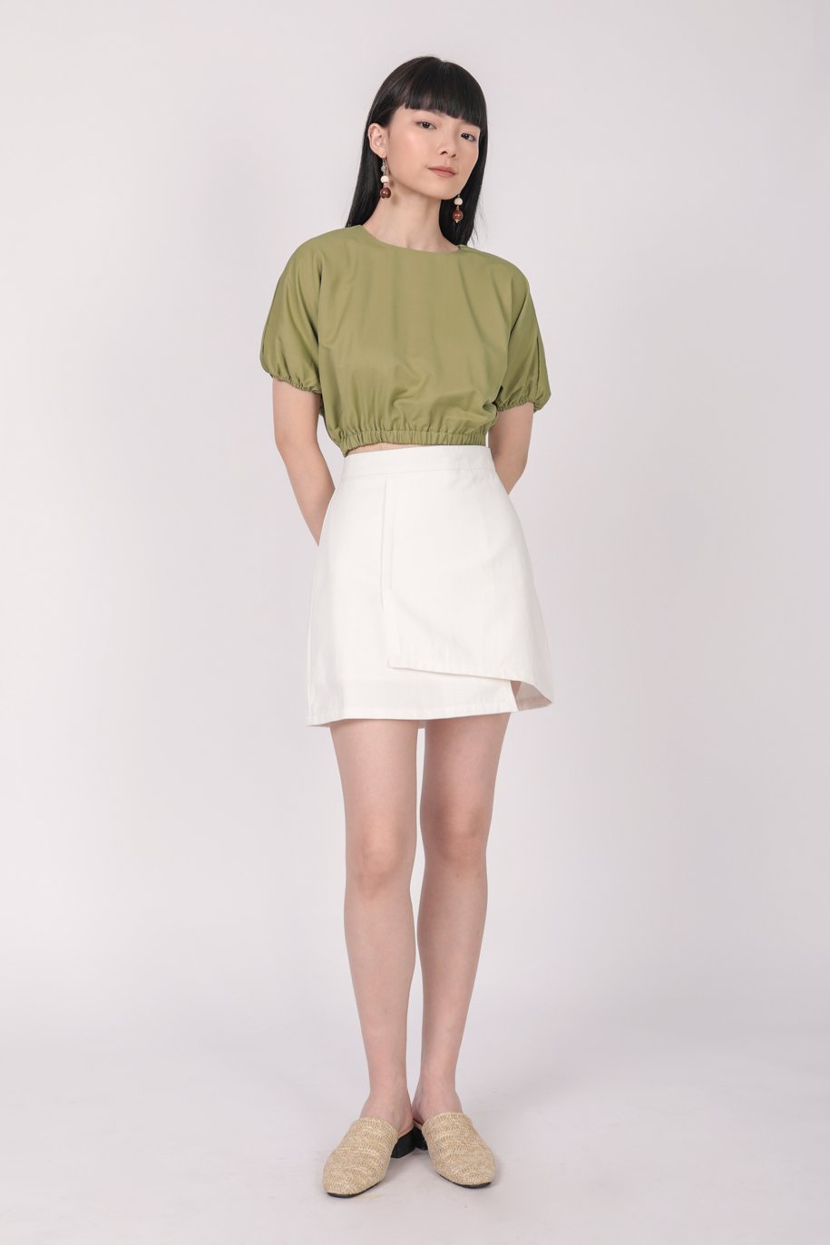 Louie Asymmetrical Skirt (White)