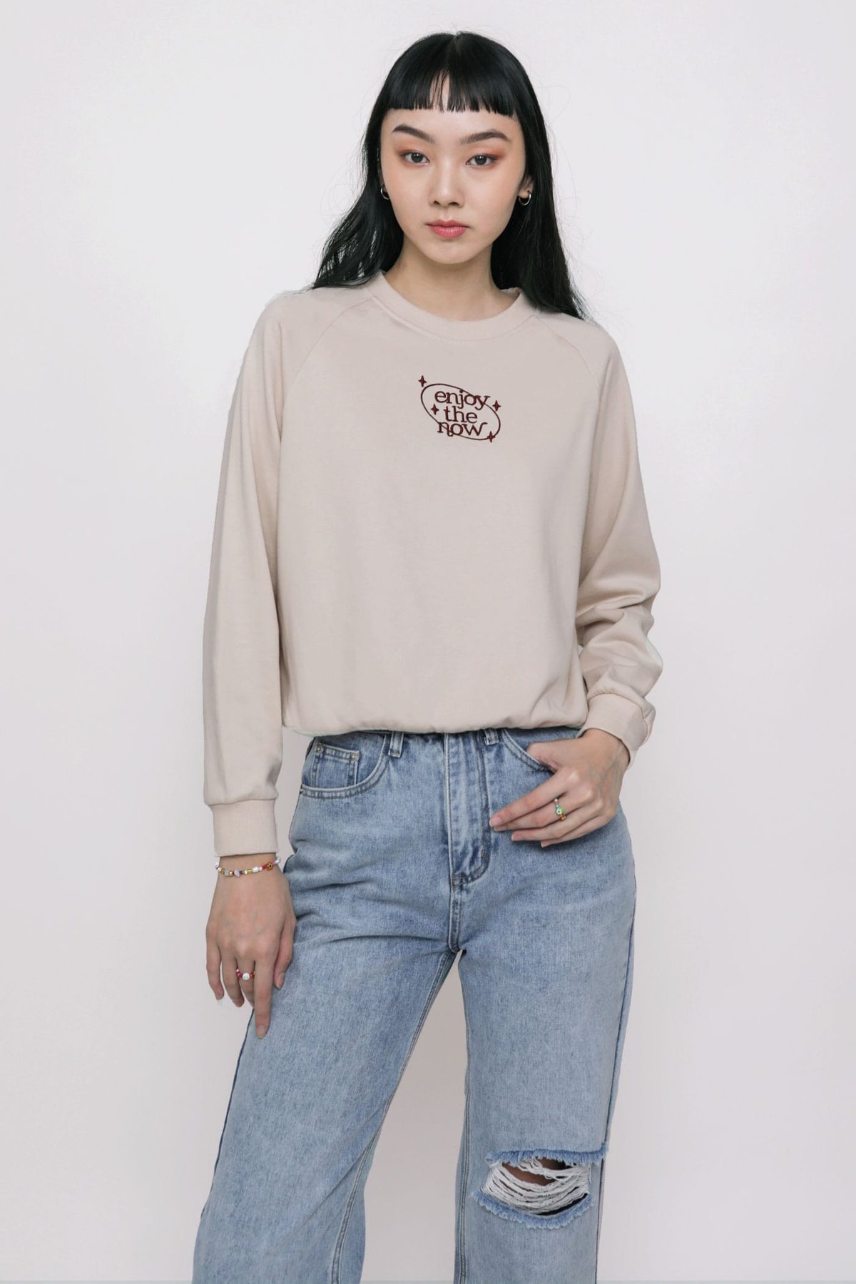 Enjoy The Now Pullover (Nude)