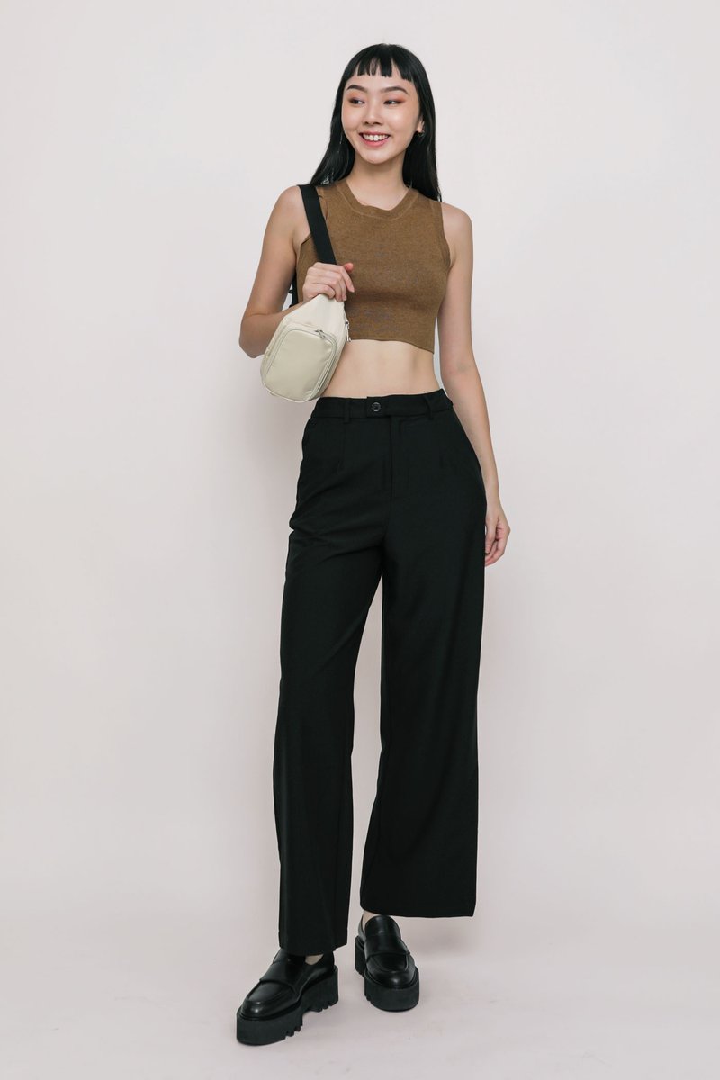 Jas Knit Cropped Top (Camel) | The Tinsel Rack