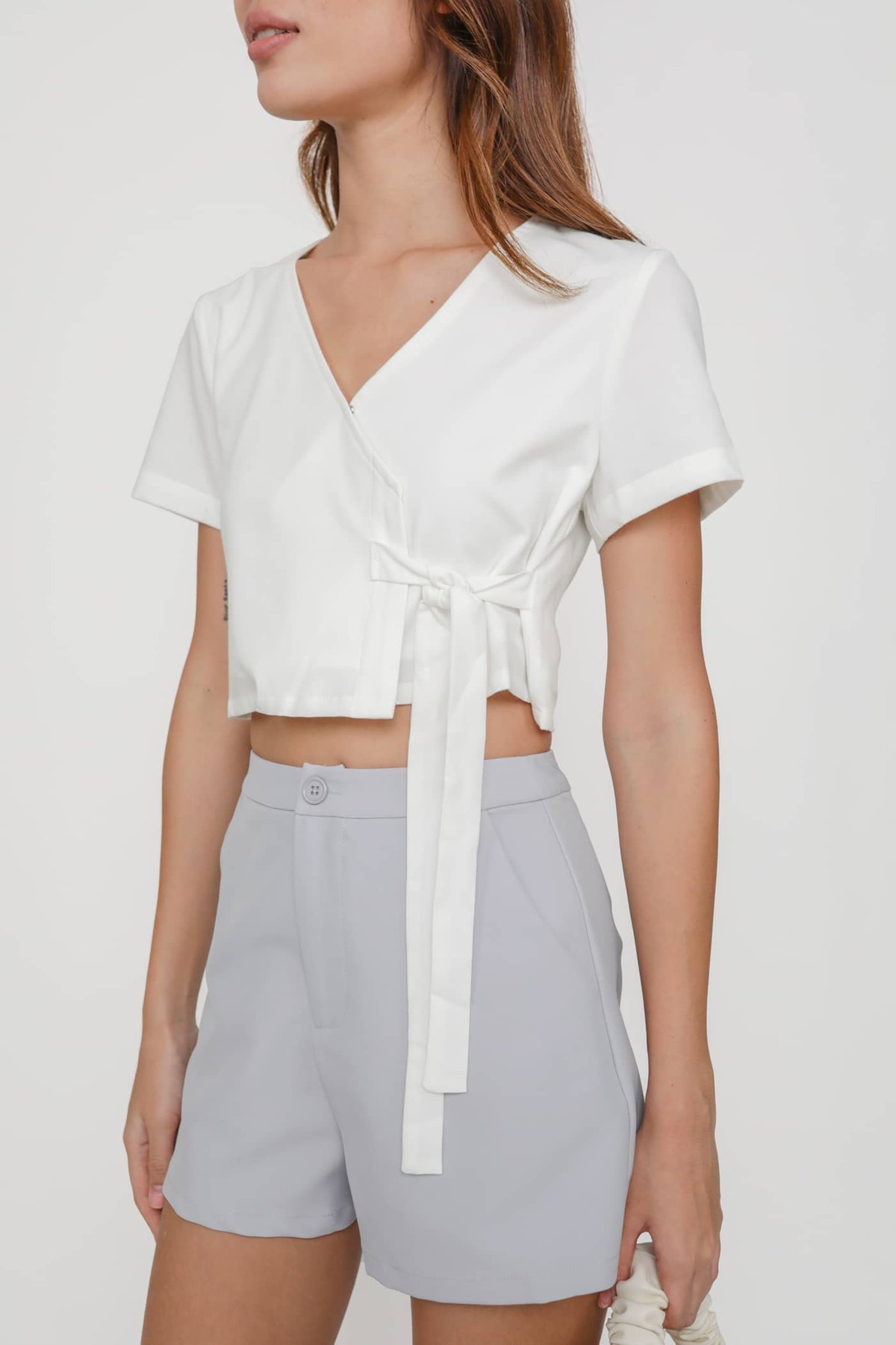 Calista Wrap Front Top (White)