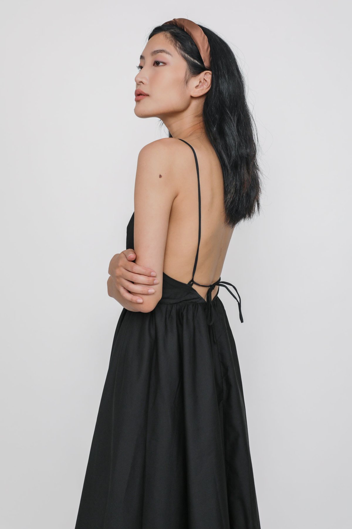 Adriana Padded Maxi Dress (Black)
