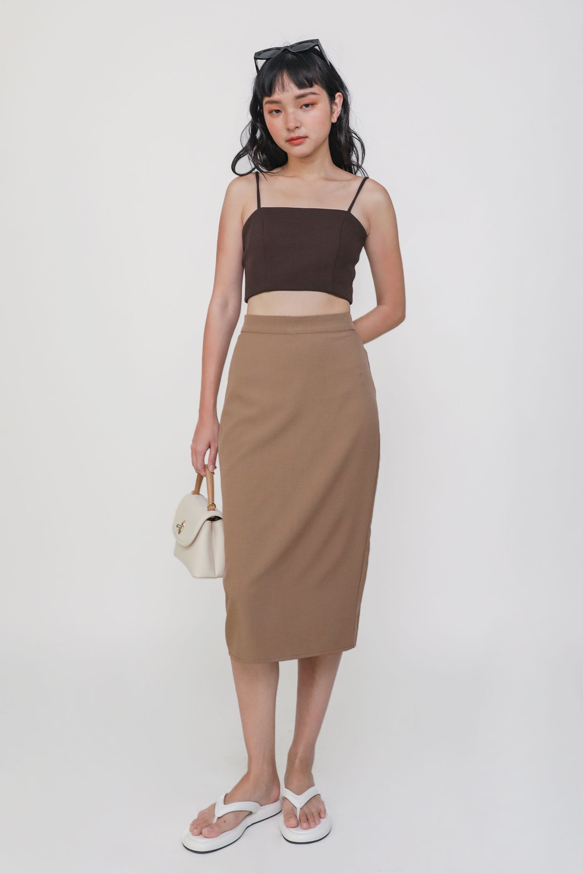 Garin Midi Skirt (Brown)