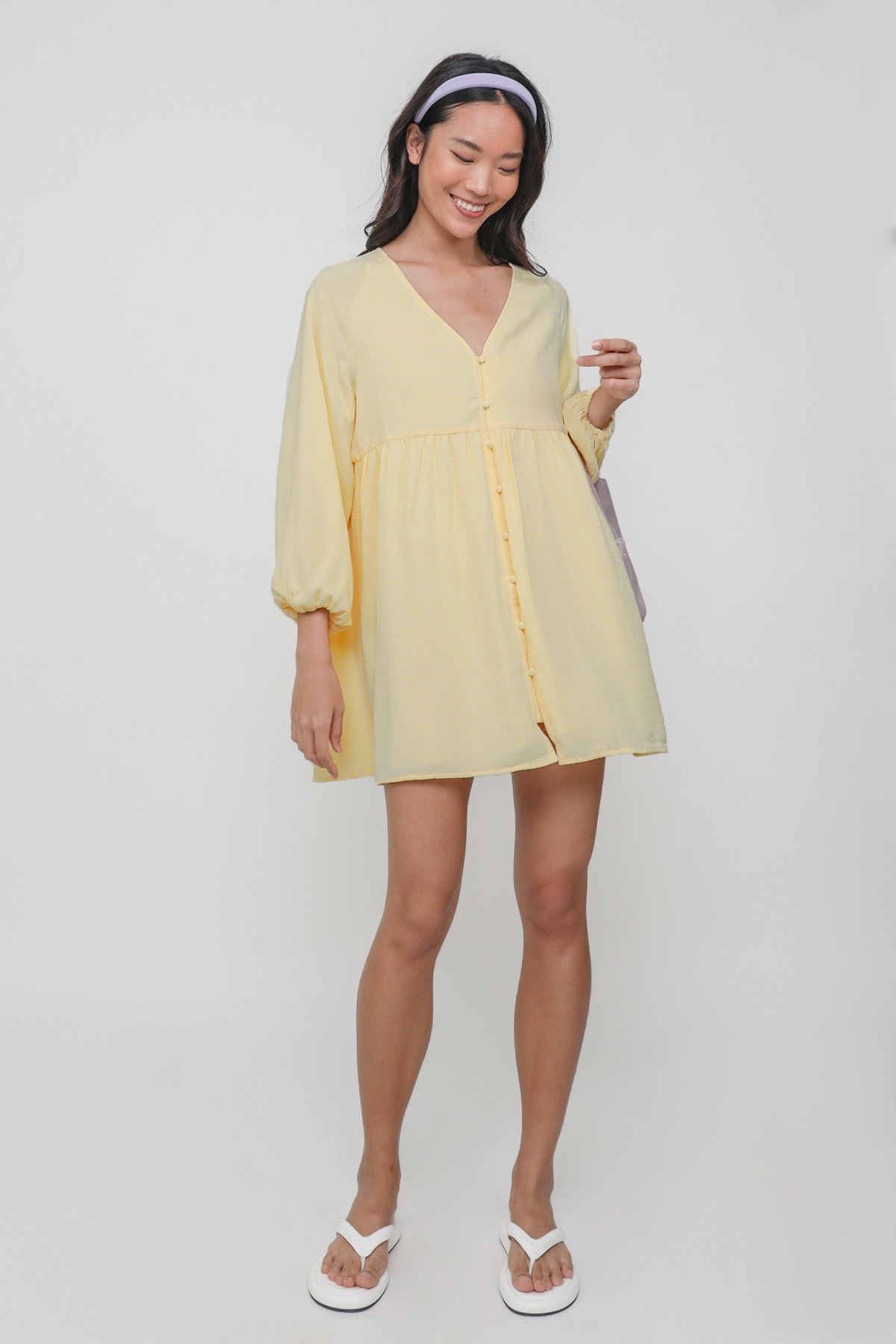Rania Babydoll Dress (Yellow)
