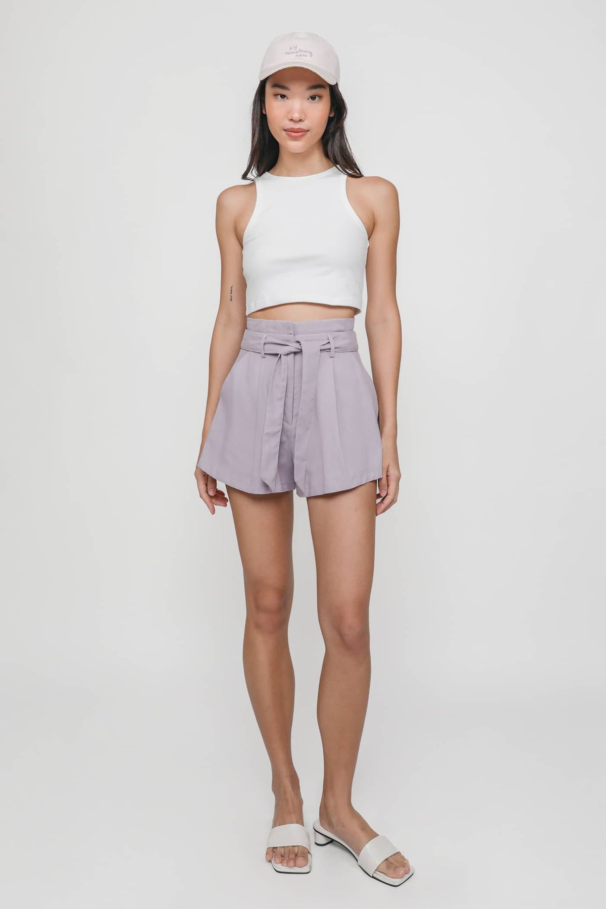 Remi Paperbag Shorts (Ash Lilac) 