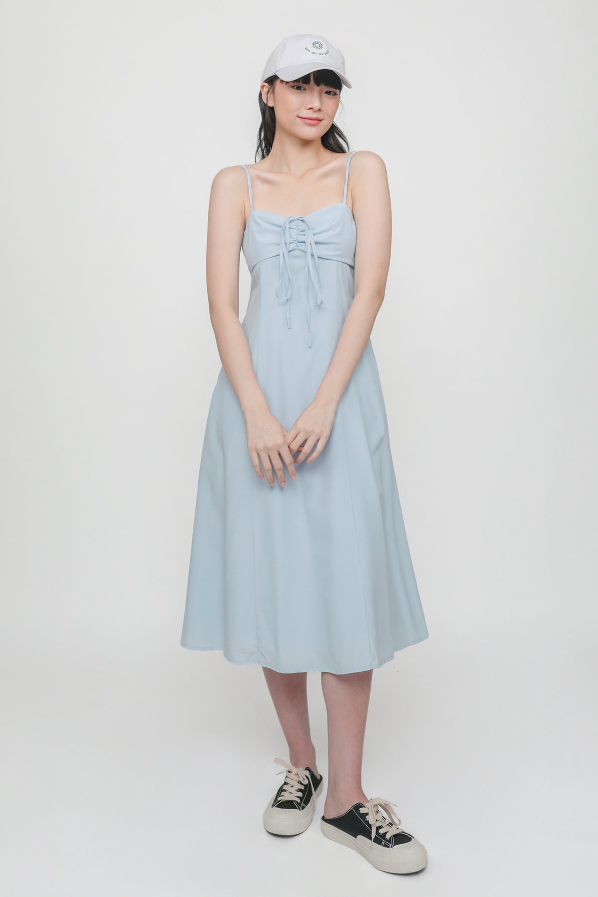 Nessa Halter Ruch Dress (Blue)