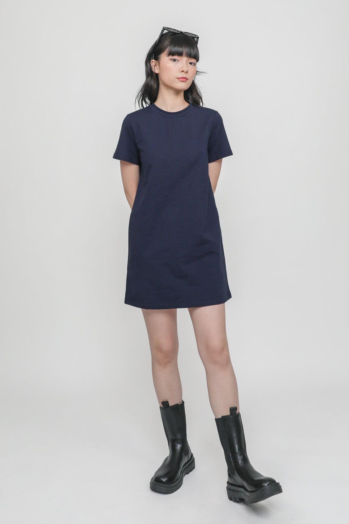 Ariane T-Shirt Dress (Navy)