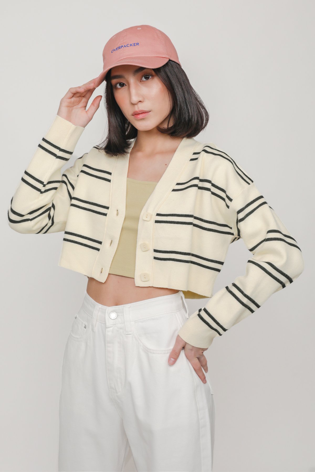 Euphoria Knit Cardigan (Cream Stripes)